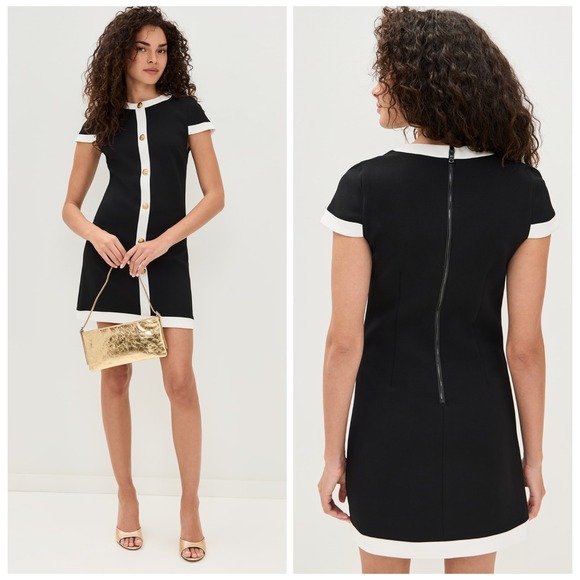 Alice + Olivia Dresses & Skirts - NWT Alice + Olivia Mini Dress Size 4 Black Gold Button Old Money Quiet Luxury